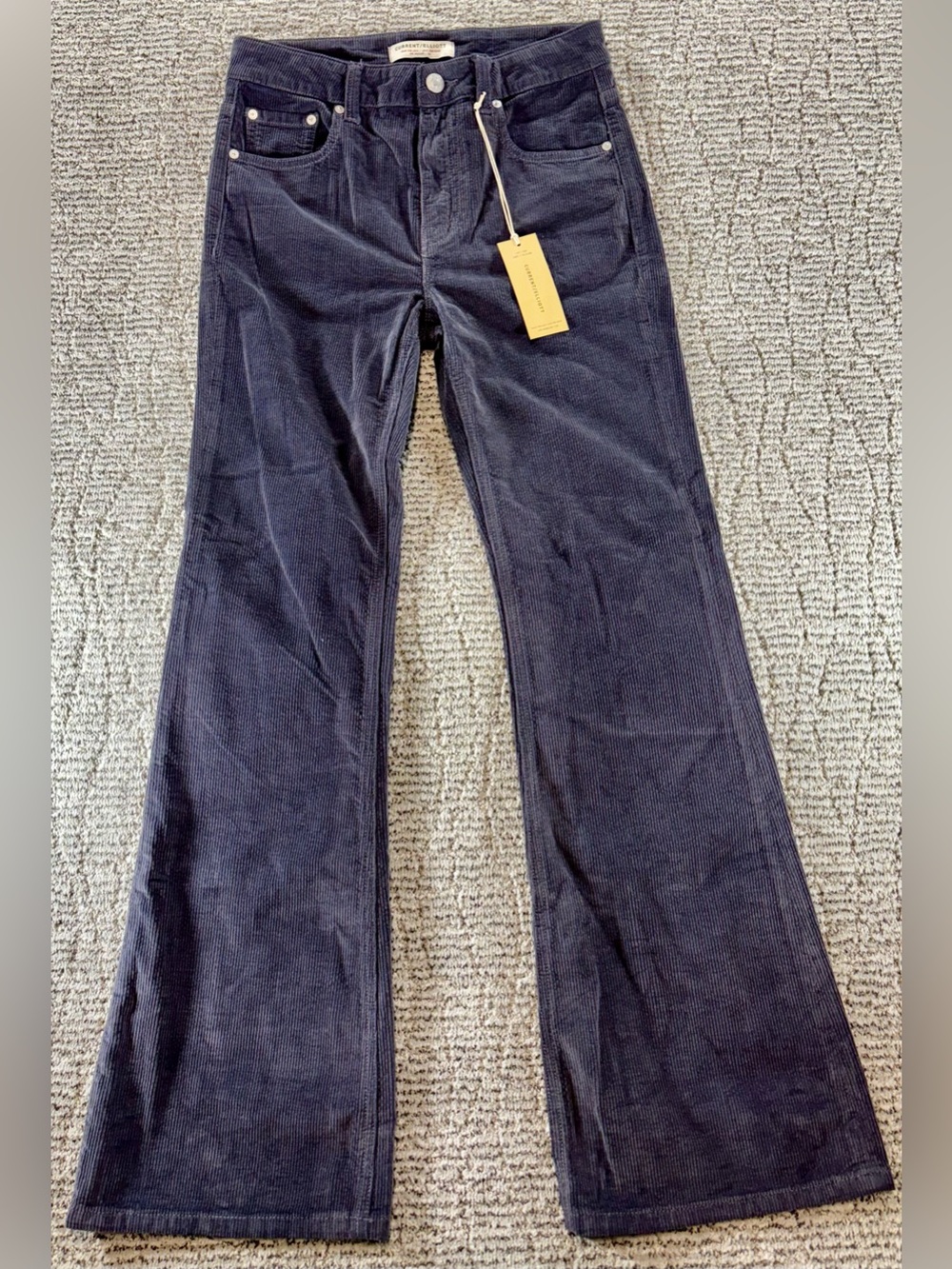 NEW Current‎ Elliott Women’s Size 26 Reactive Moonstone Corduroy Flare Pants